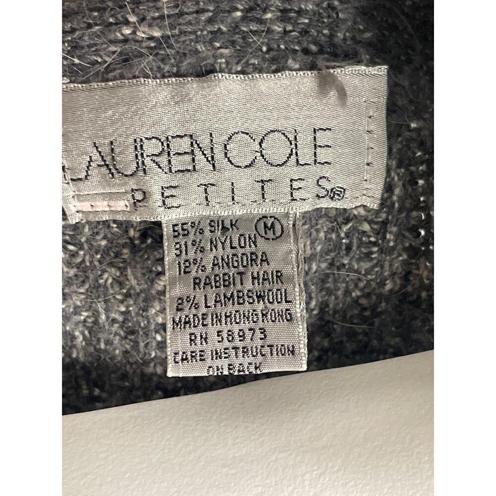 Vintage Lauren Cole Gray Silk Blend Women's Knit Vest Sleeveless Sweater Size M - Picture 4 of 5